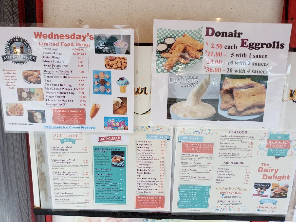 Menu, Dairy Delight
