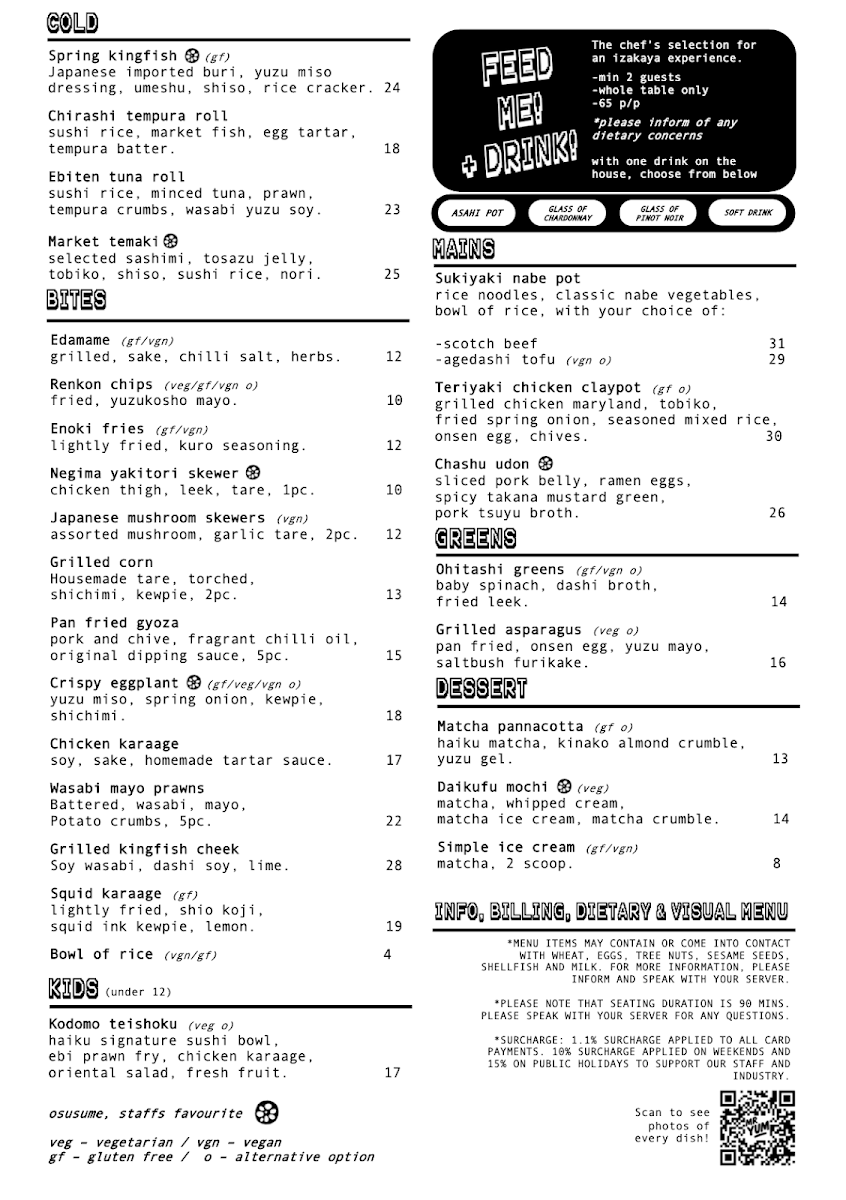 Menu, Haiku