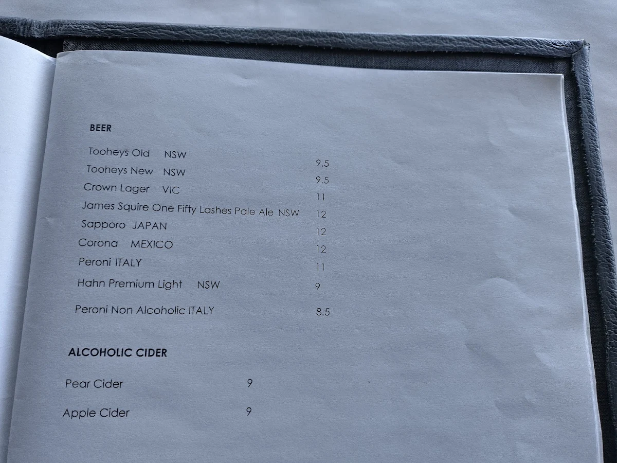 Menu, Ocean Restaurant and Bar - Blue Bay