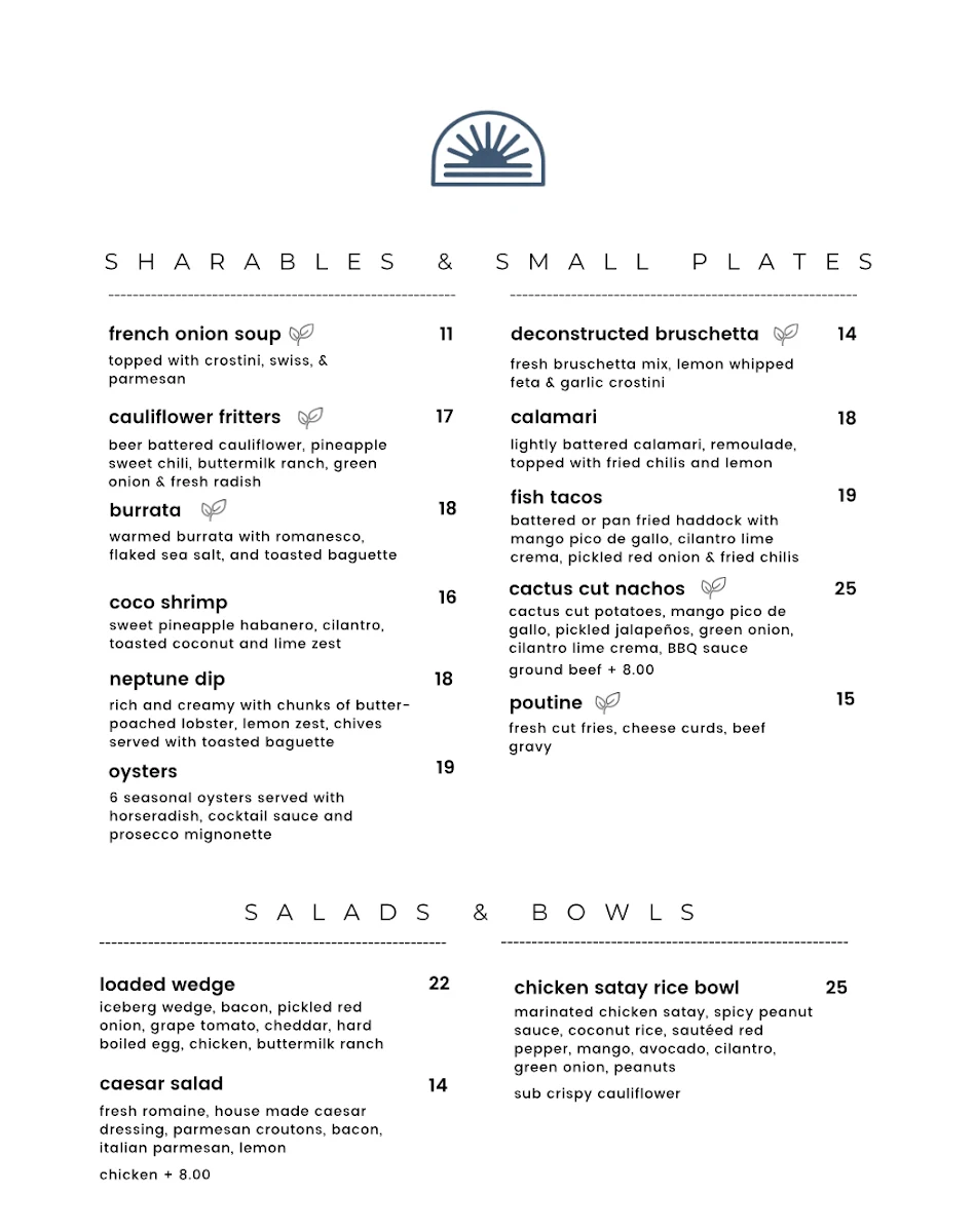 Menu, Harbour House Tap & Kitchen