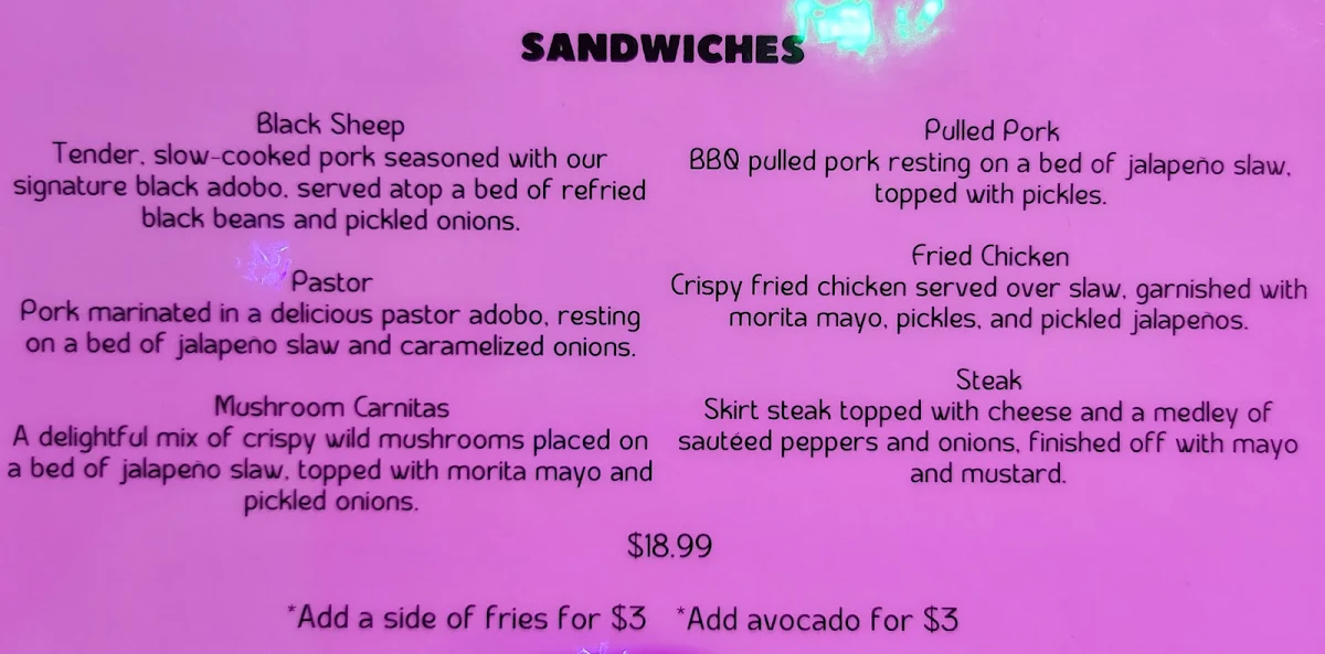 Menu, See-Scape