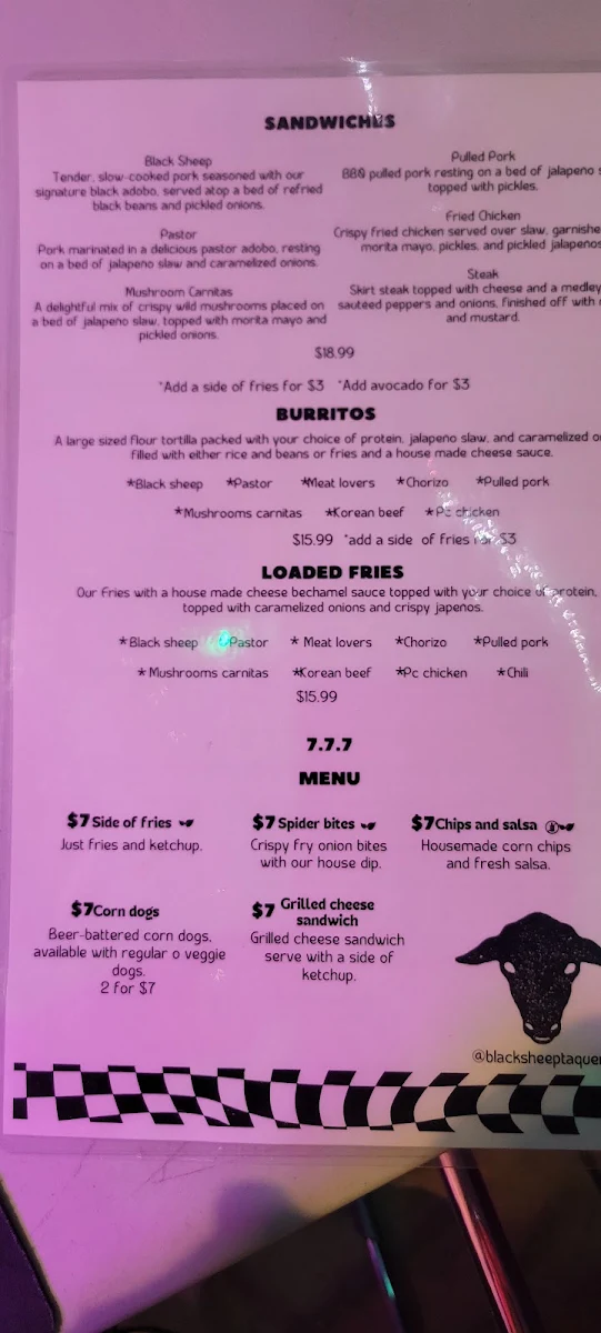 Menu, See-Scape
