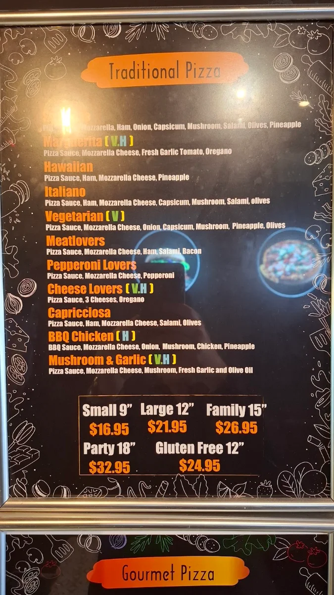 Menu, Pizza infinity