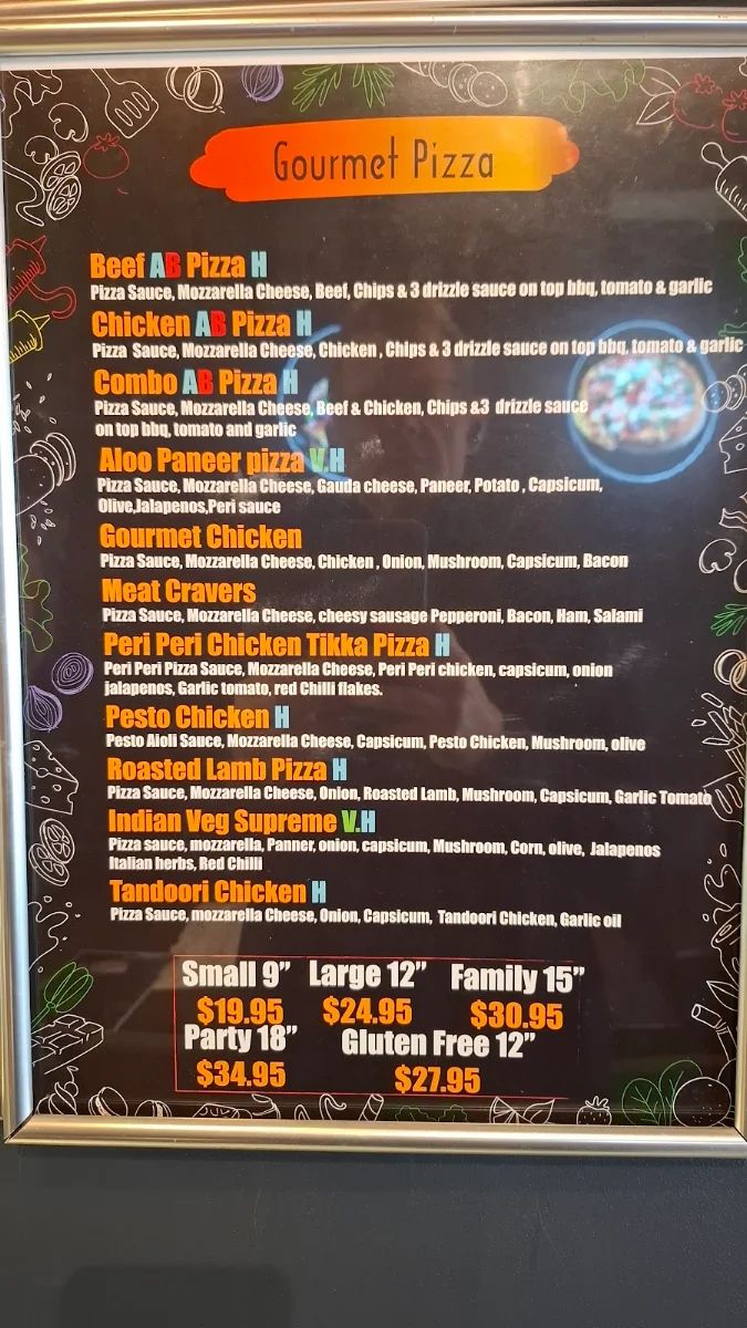 Menu, Pizza infinity