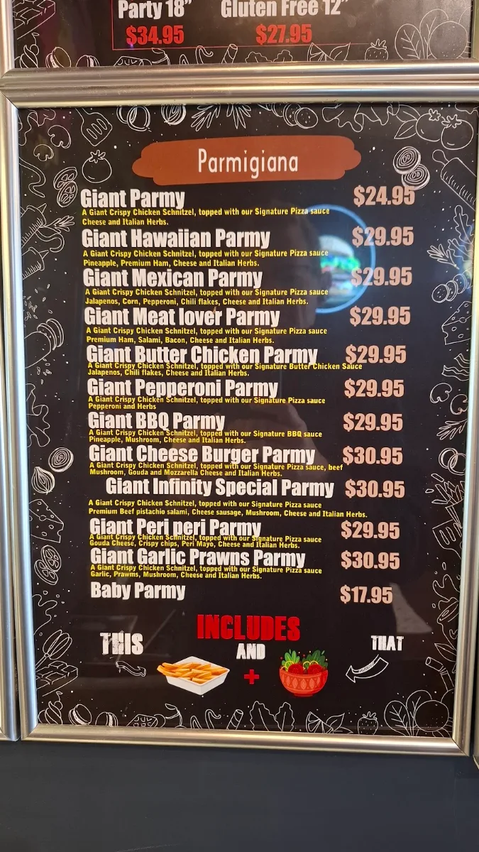 Menu, Pizza infinity