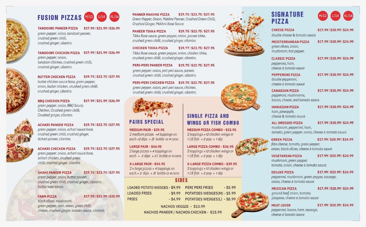 Menu, City South Pizza