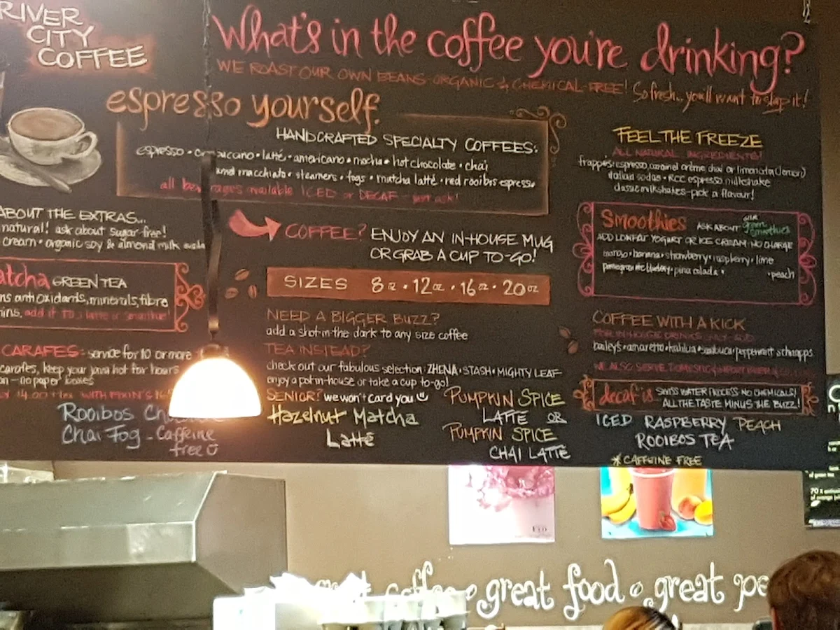 Menu, River City Coffee Roasters, Bakery and Eatery