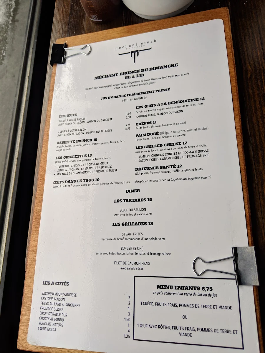 Menu, Méchant Steak Magog