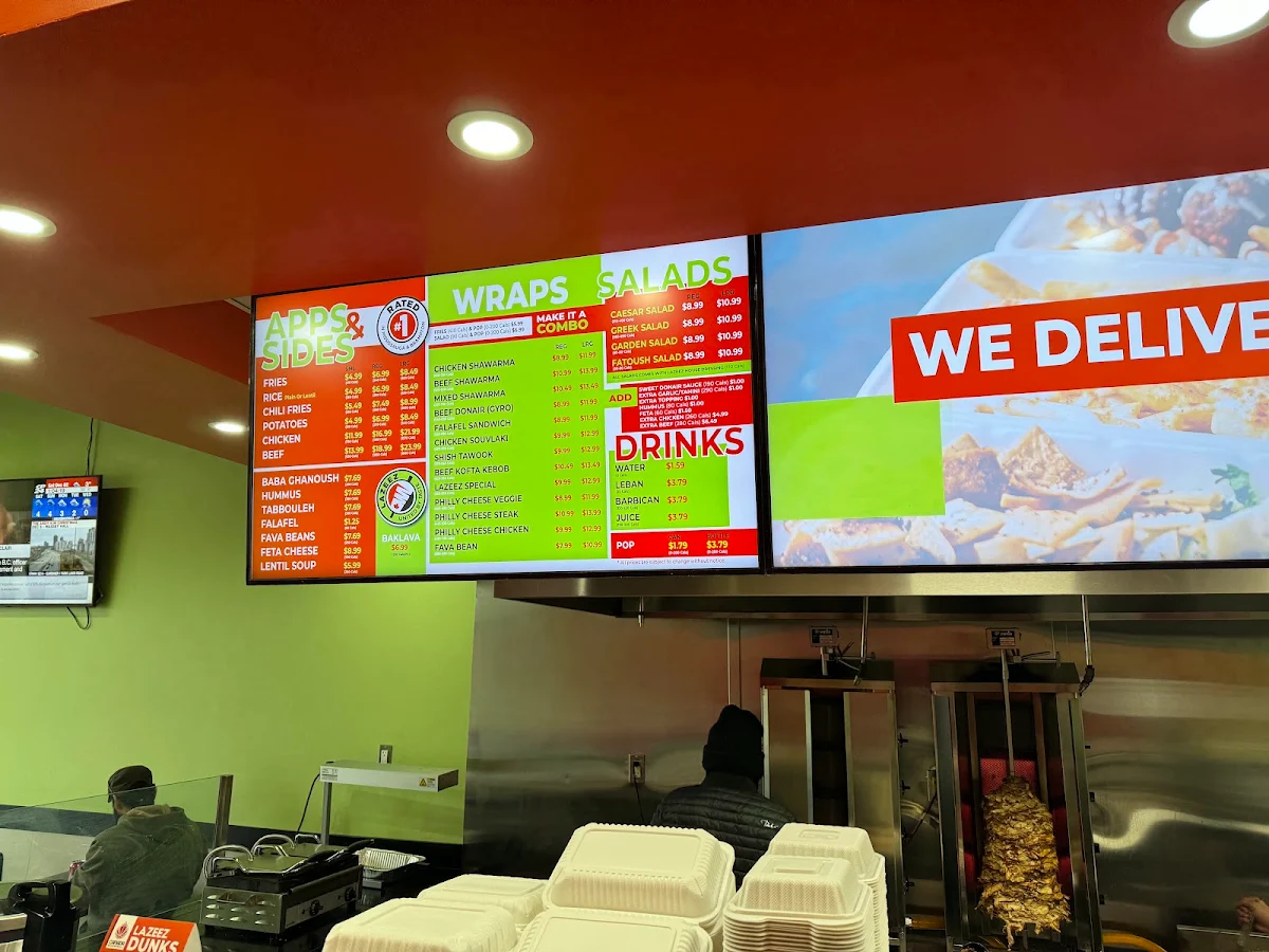Menu, Lazeez Shawarma