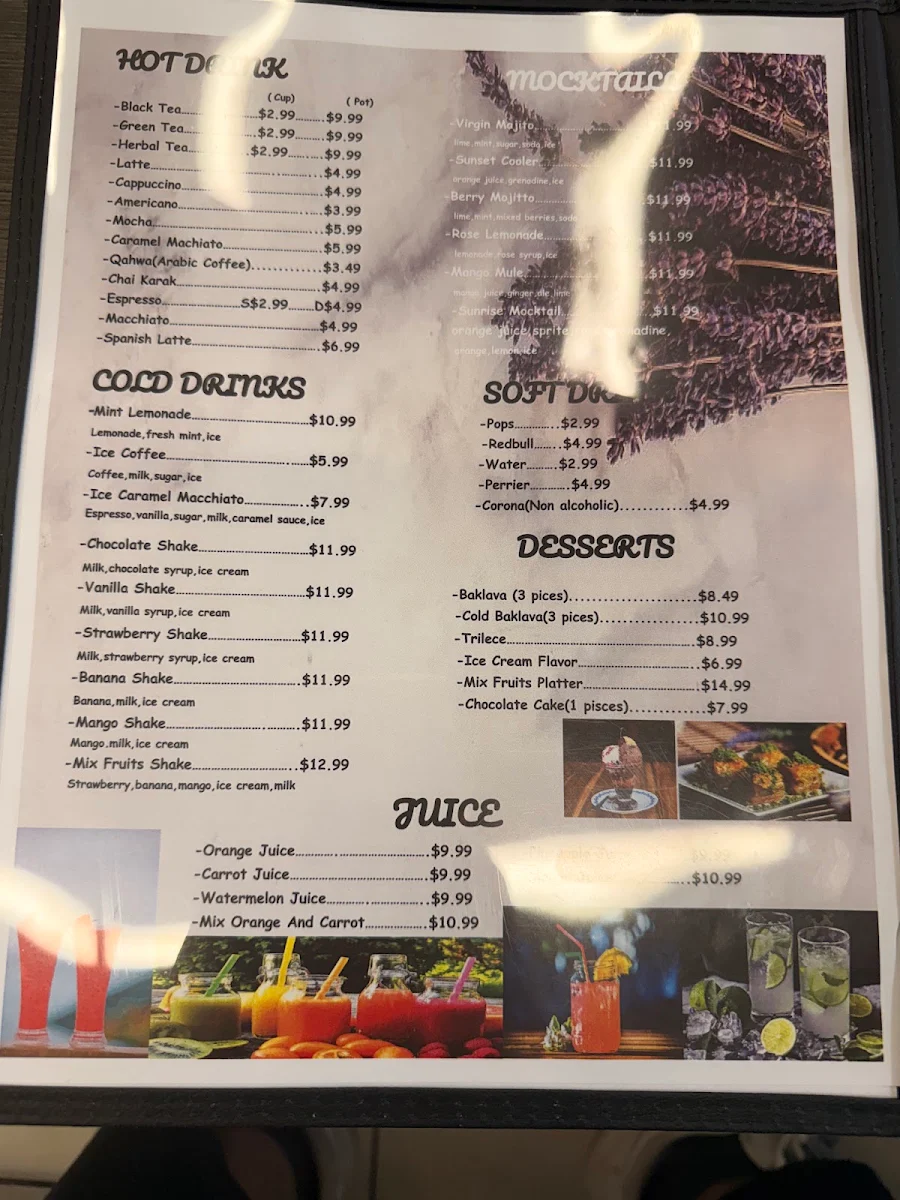 Menu, Lavendera Restaurant & Cafe