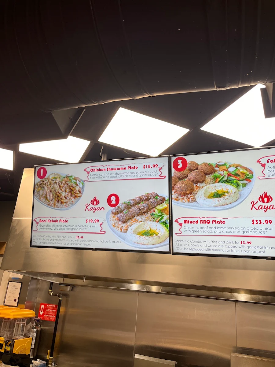 Menu, Kayan Shawarma and Grill House