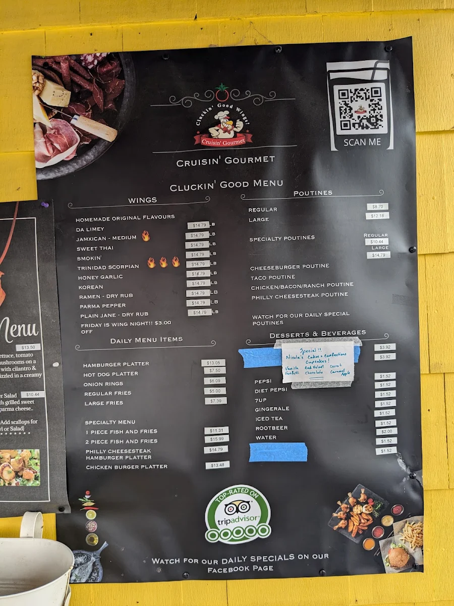 Menu, Hennigar's Cookhouse
