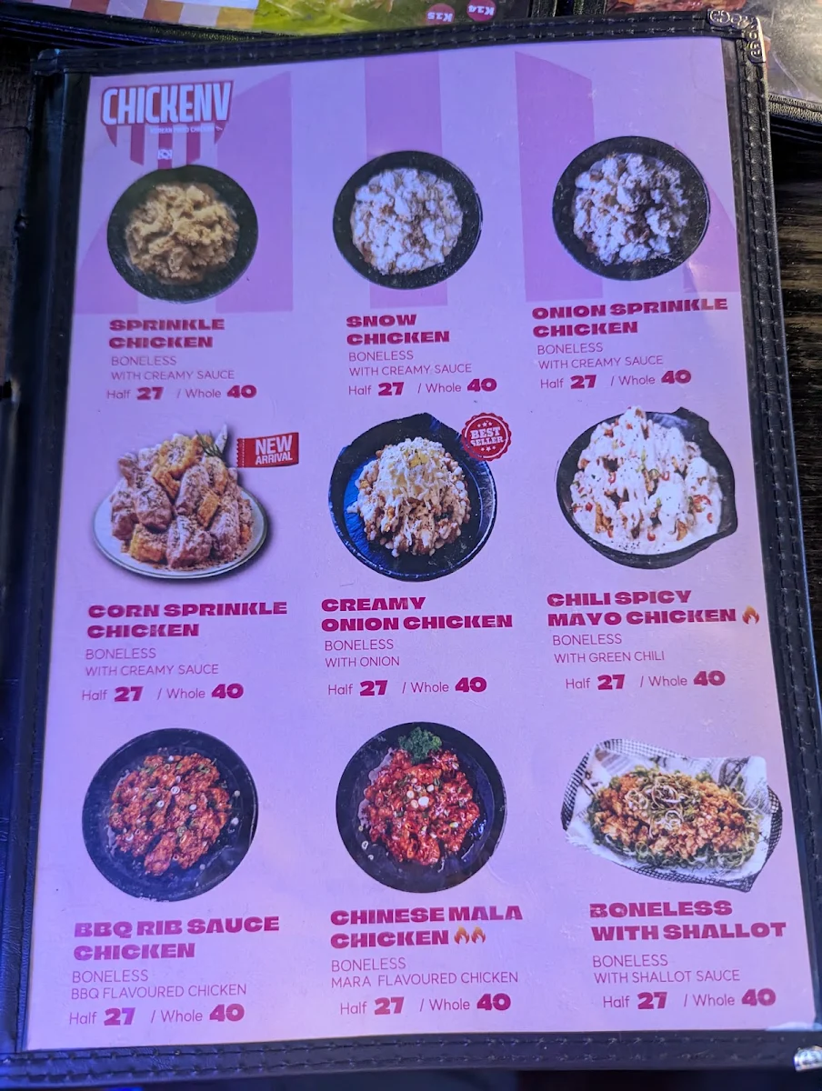 Menu, Chicken V Sydney
