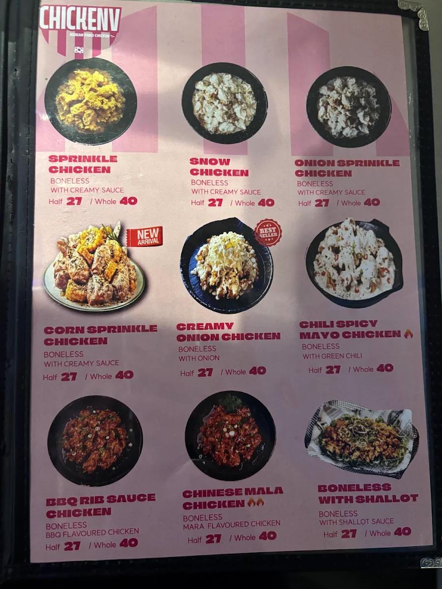 Menu, Chicken V Sydney