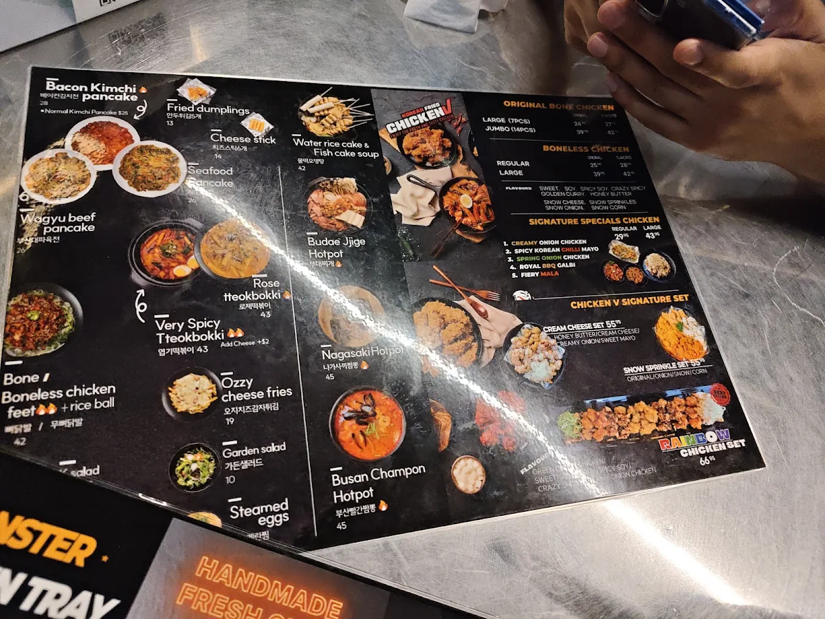 Menu, Chicken V Sydney