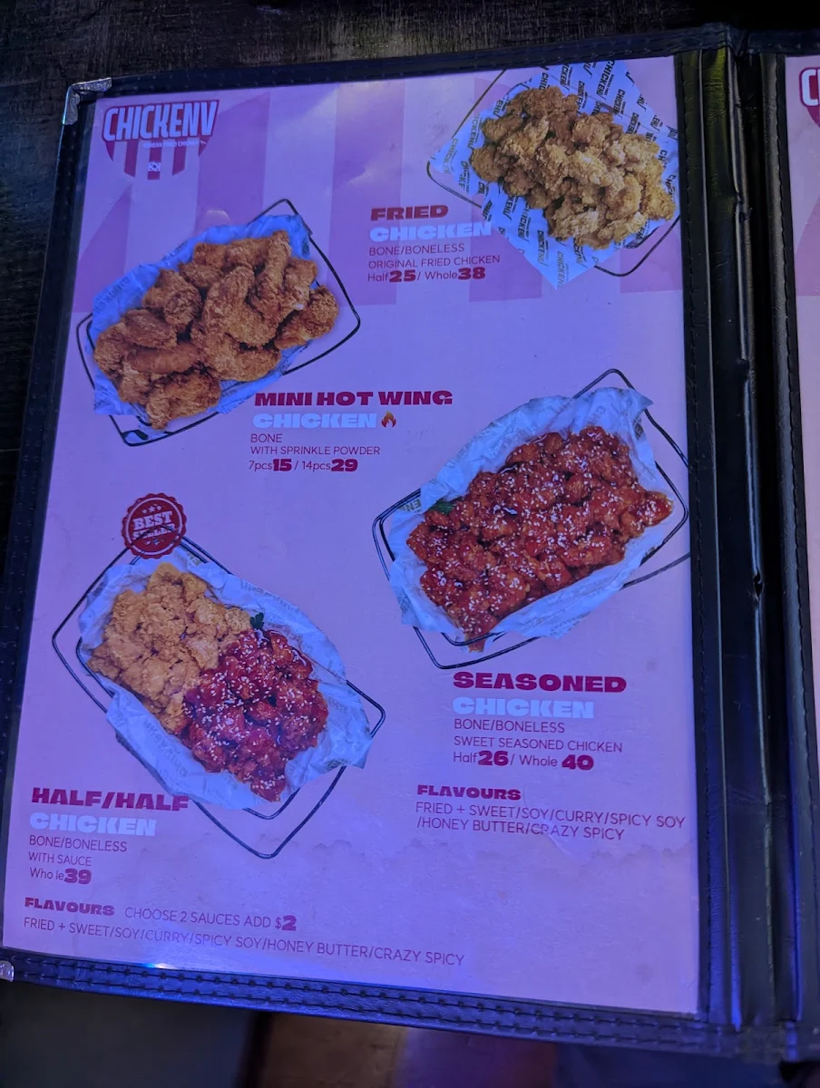 Menu, Chicken V Sydney
