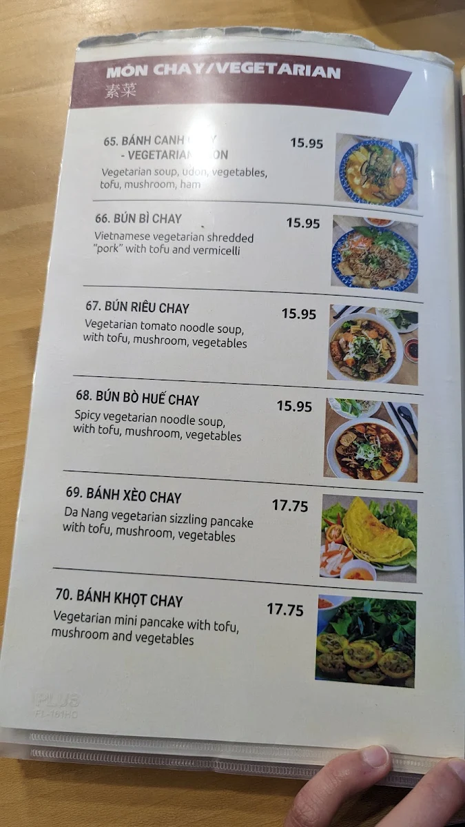 Menu, La Maison Da Nang