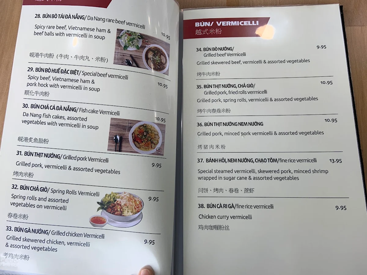 Menu, La Maison Da Nang