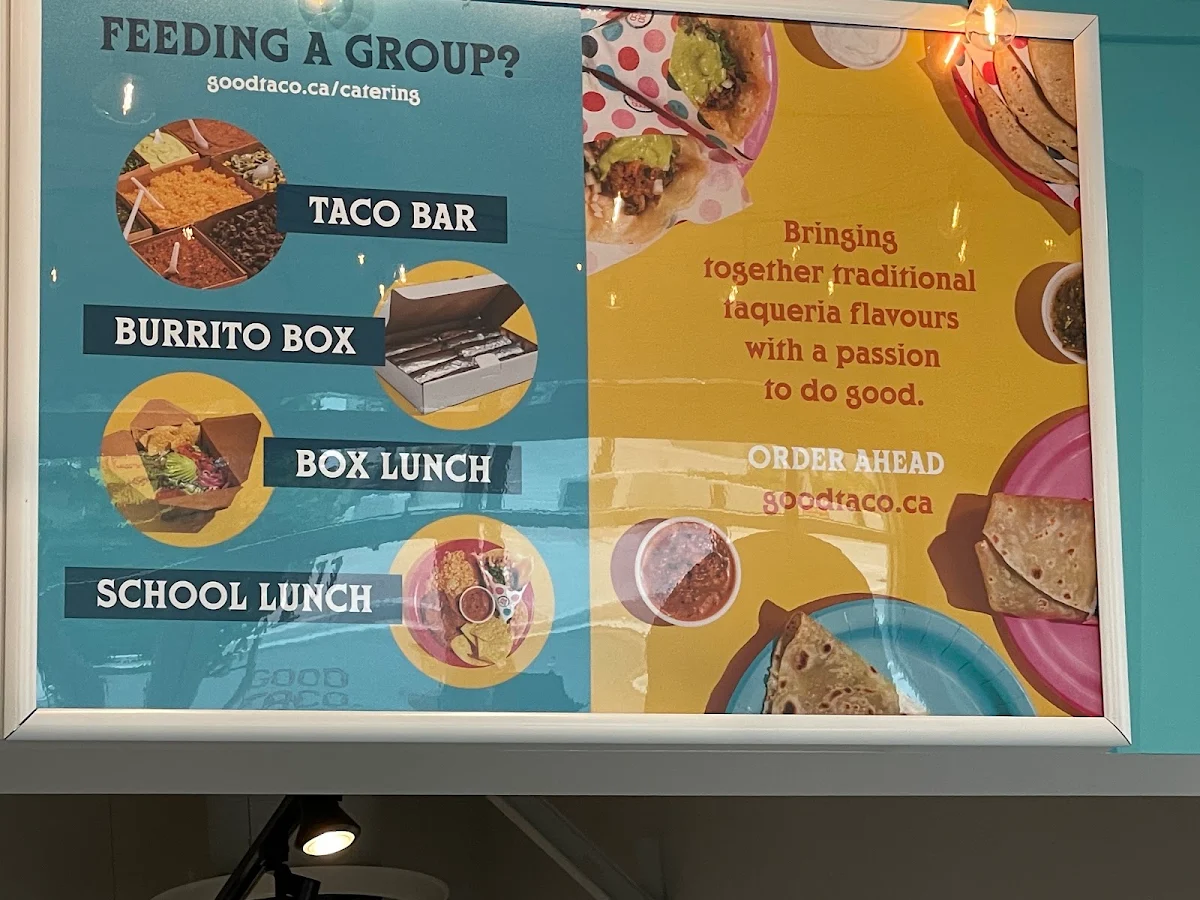 Menu, Good Taco