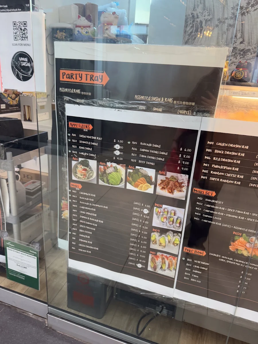 Menu, Umai Sushi