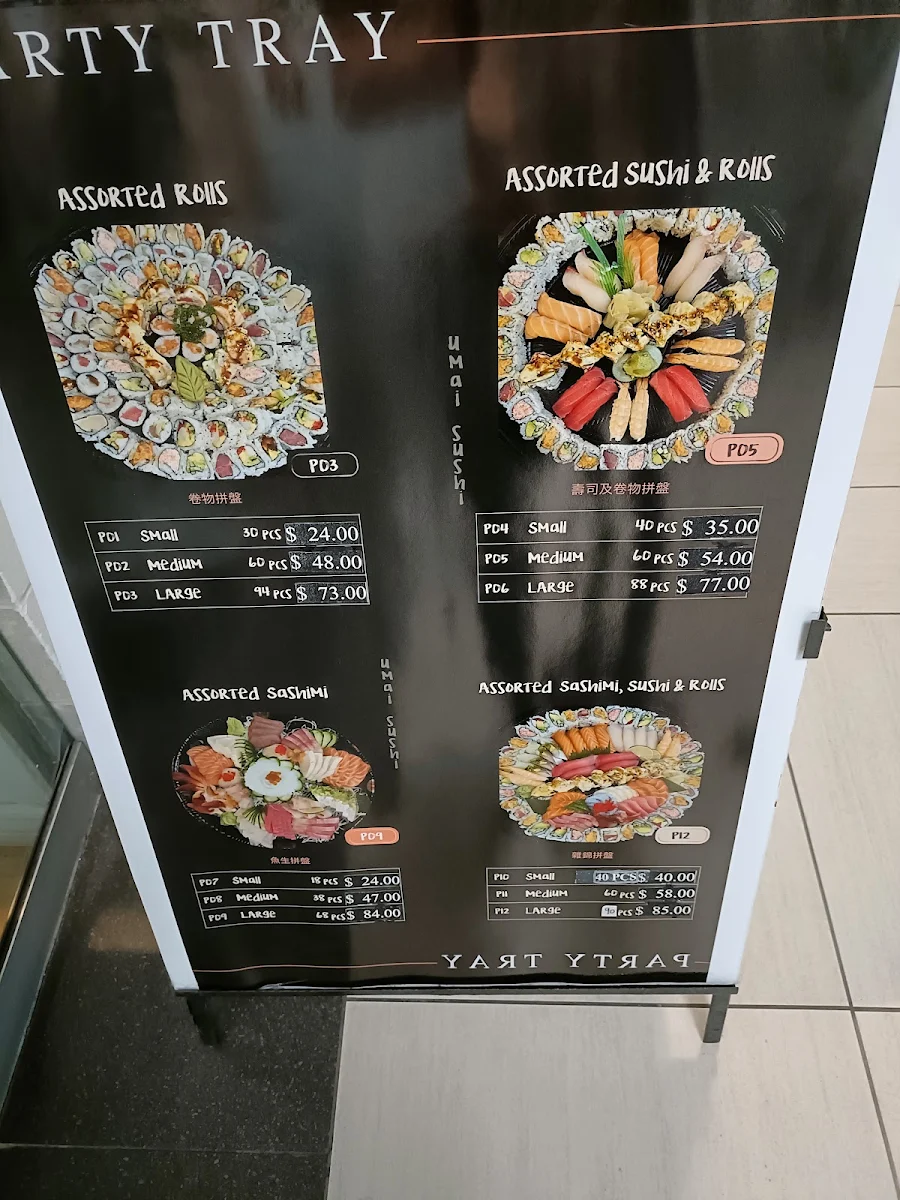 Menu, Umai Sushi