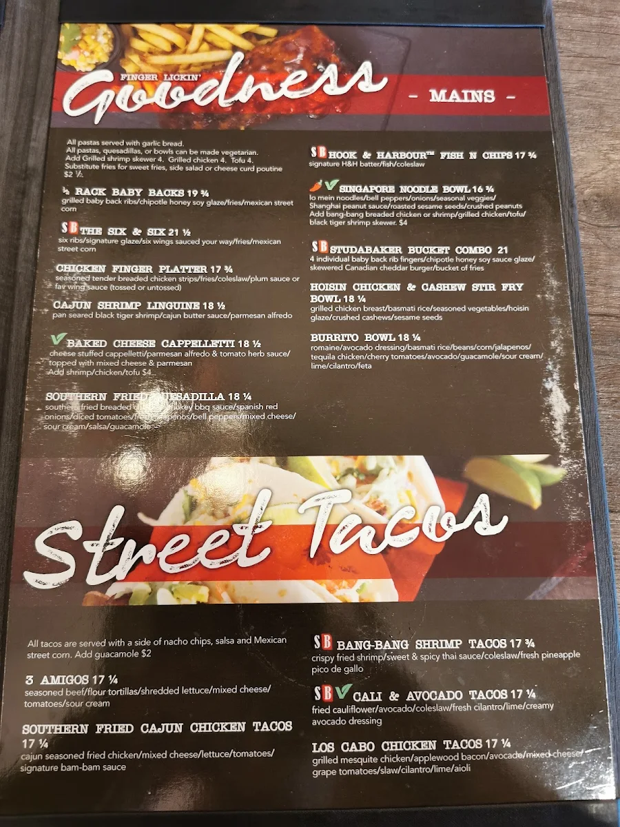 Menu, Studabakers