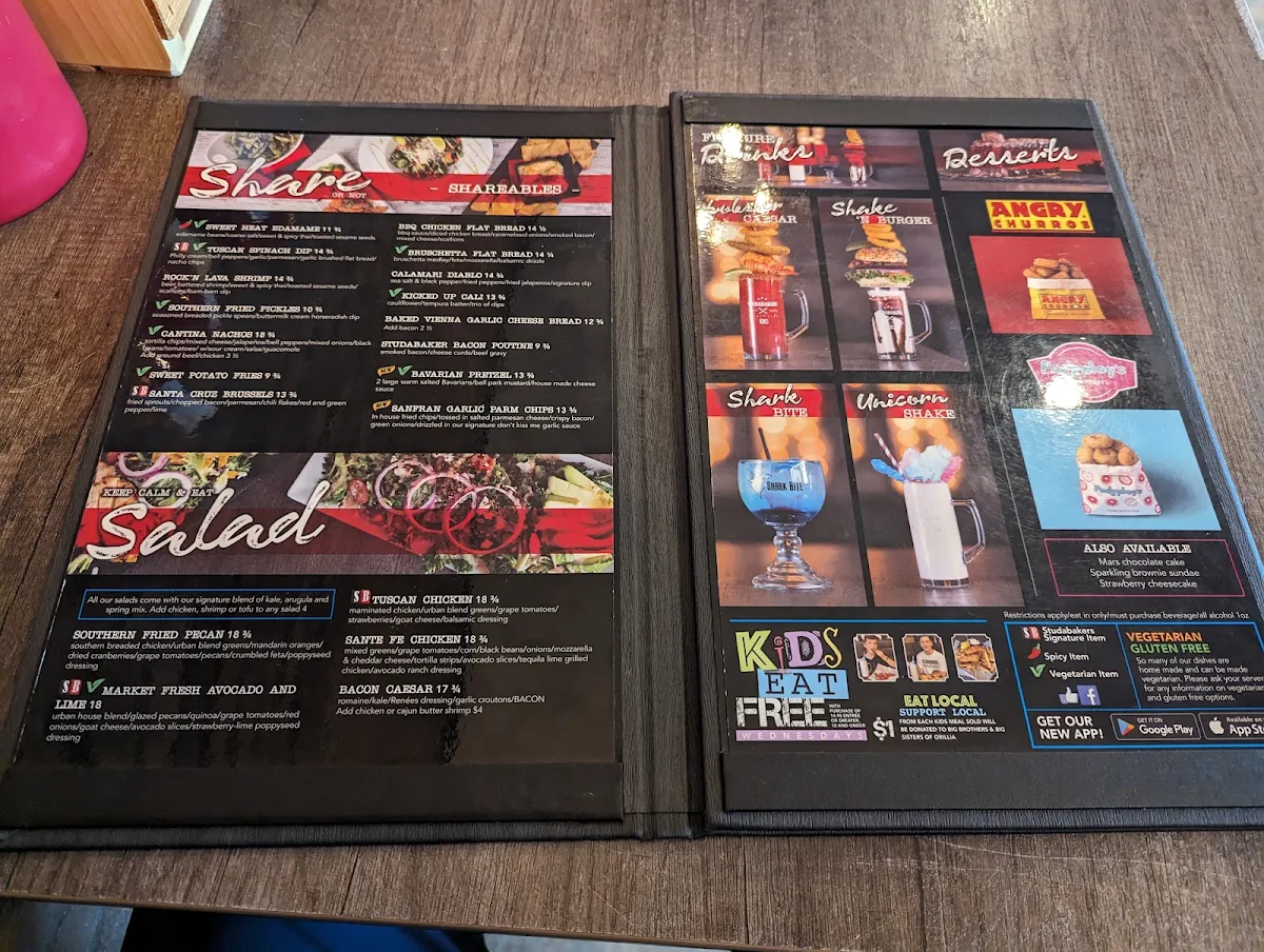 Menu, Studabakers