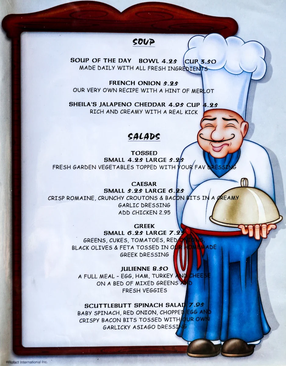Menu, Scuttlebutt Tap & Eatery