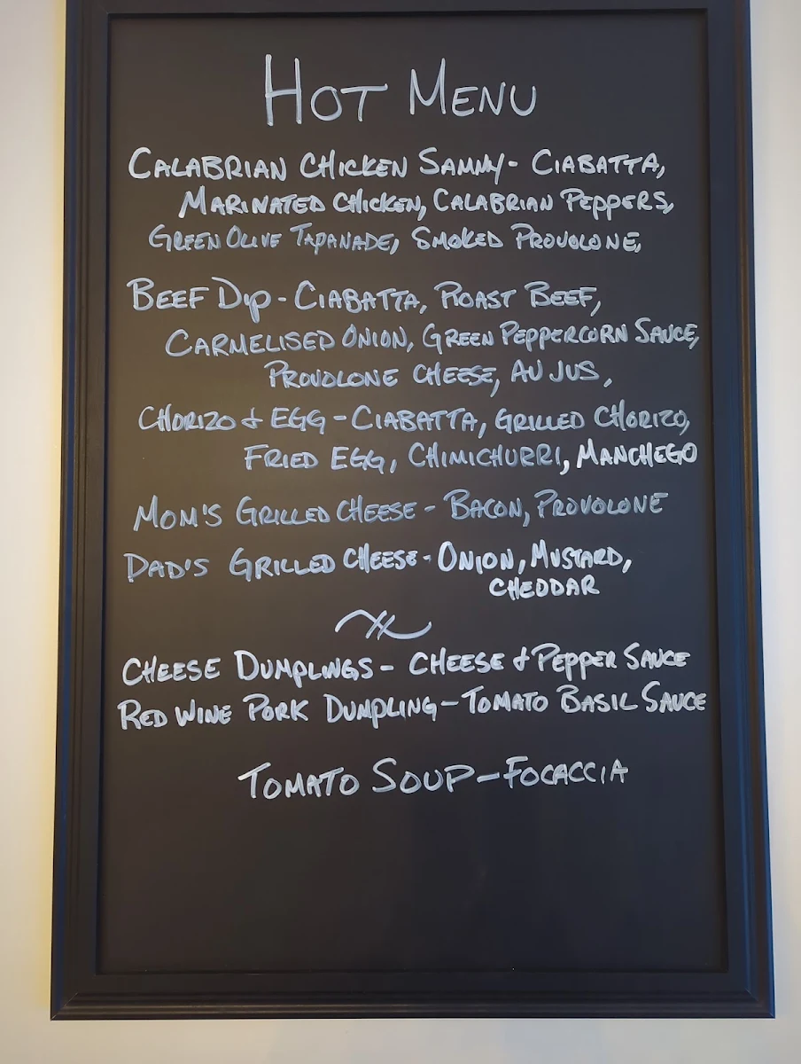 Menu, Taylor's Delicatessen