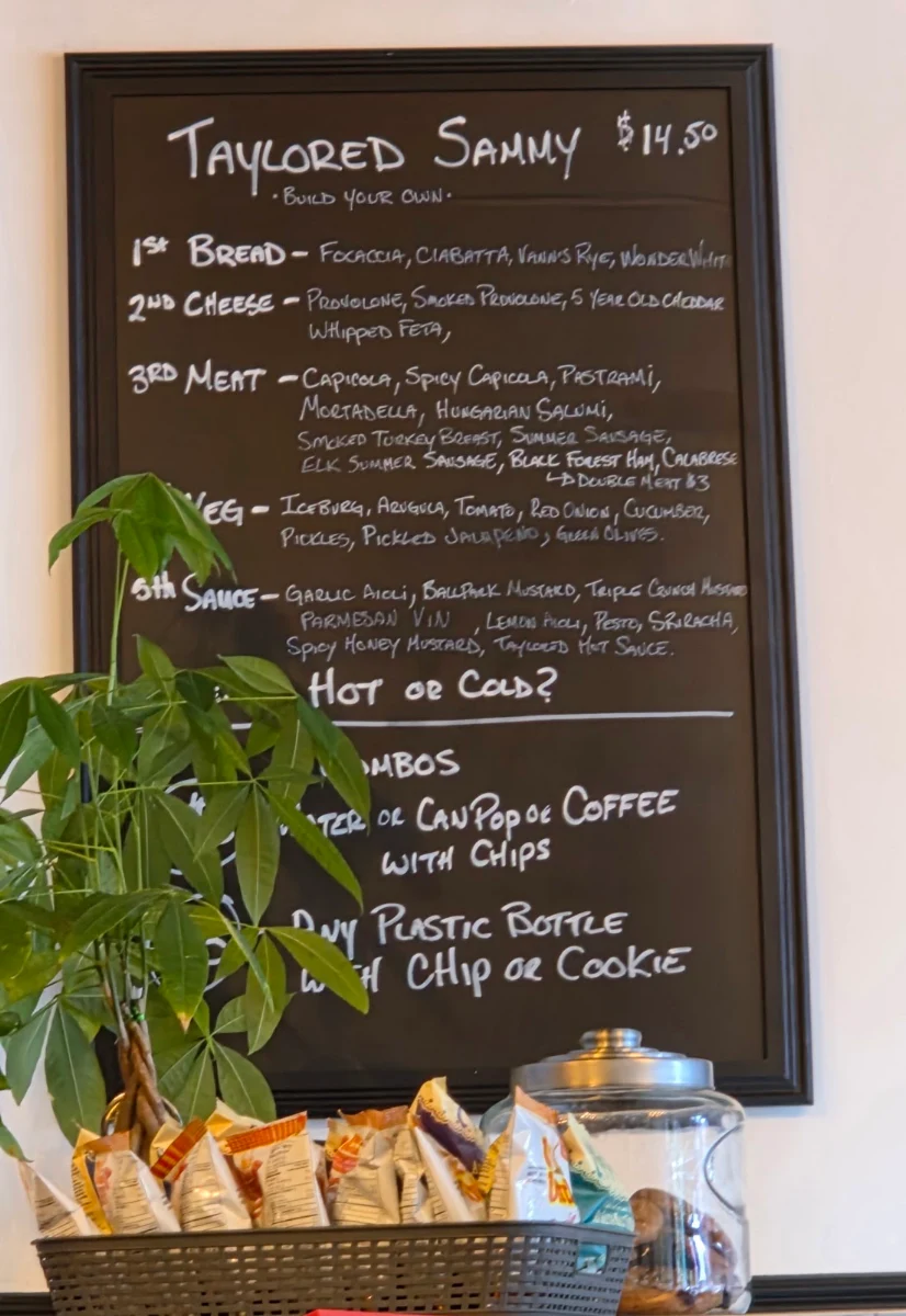 Menu, Taylor's Delicatessen