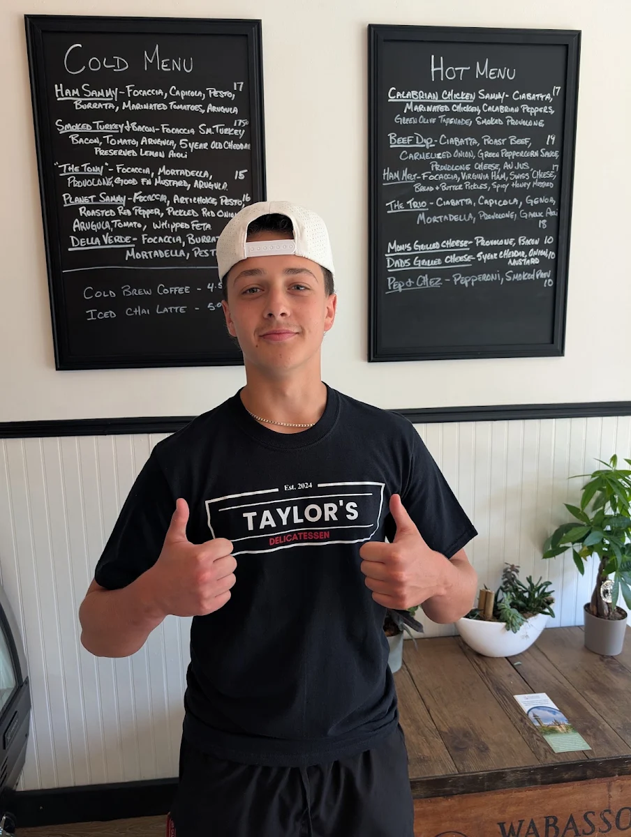 Menu, Taylor's Delicatessen