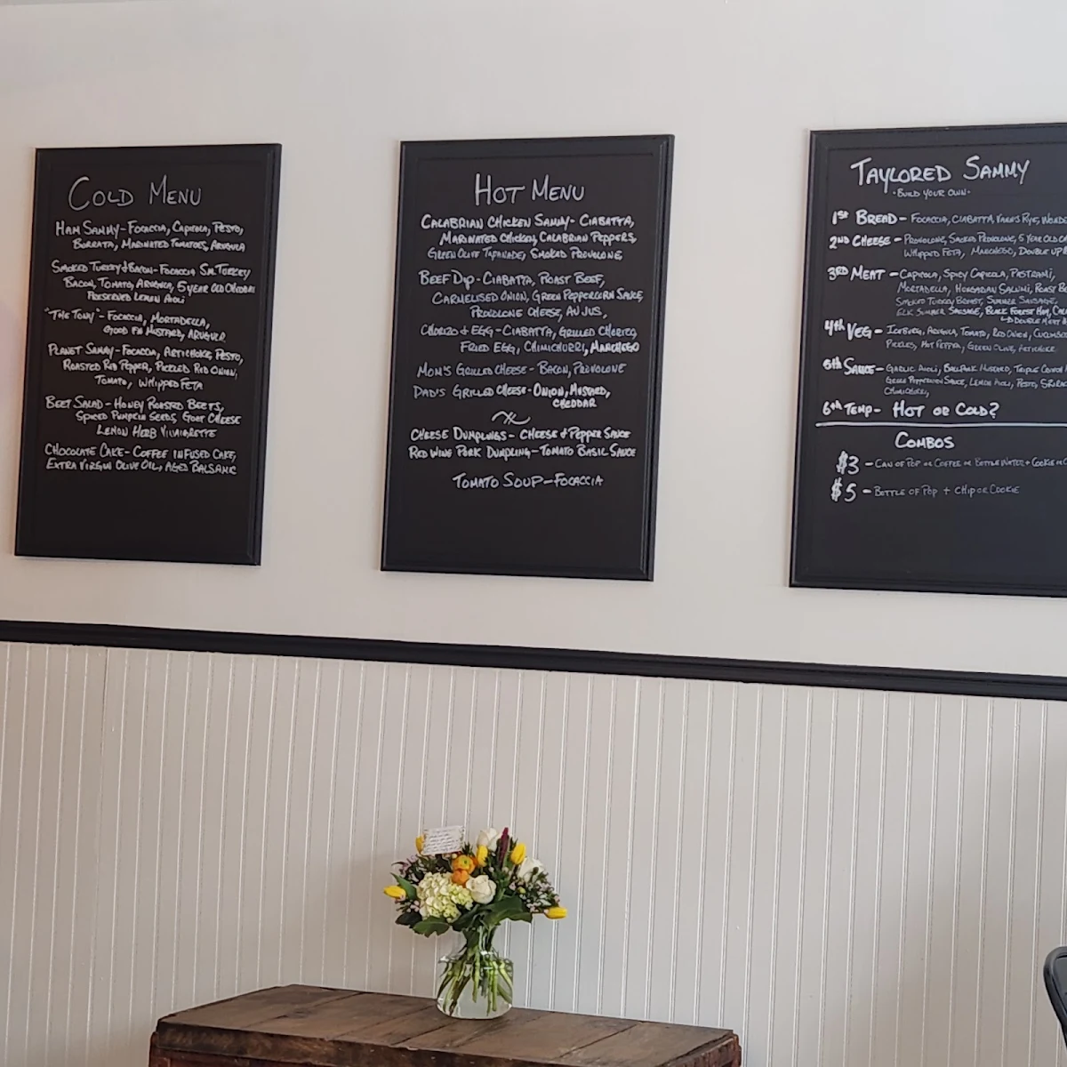Menu, Taylor's Delicatessen