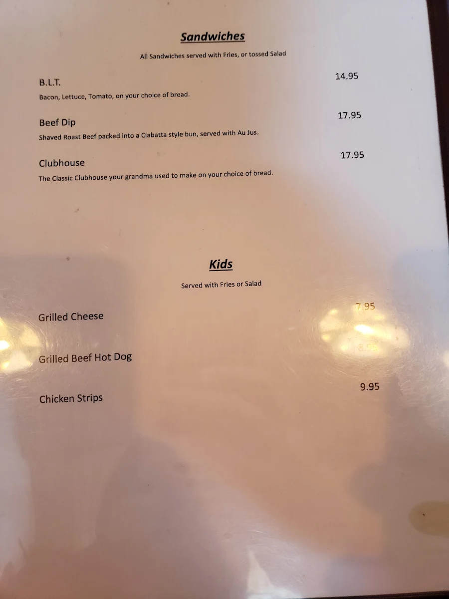 Menu, The Ridge Roadhouse