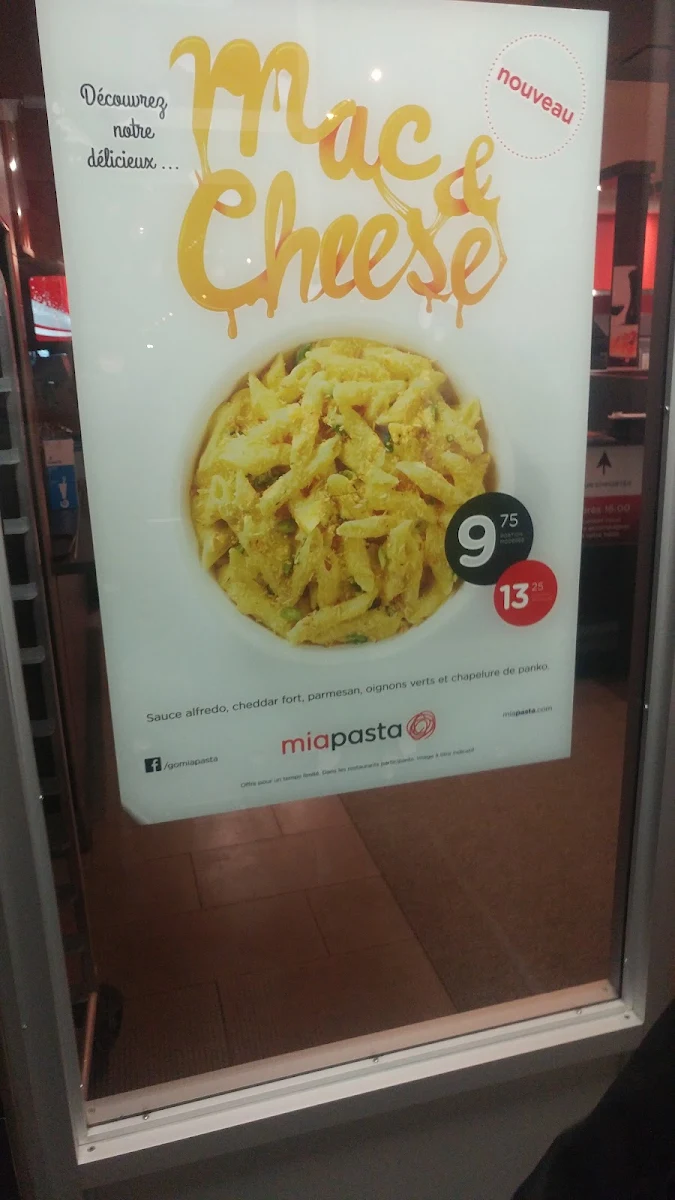 Menu, Mia Pasta - Valleyfield