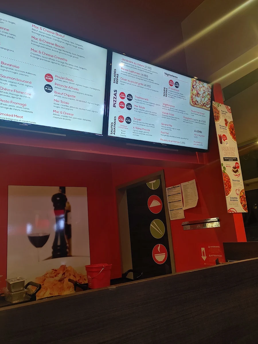 Menu, Mia Pasta - Valleyfield