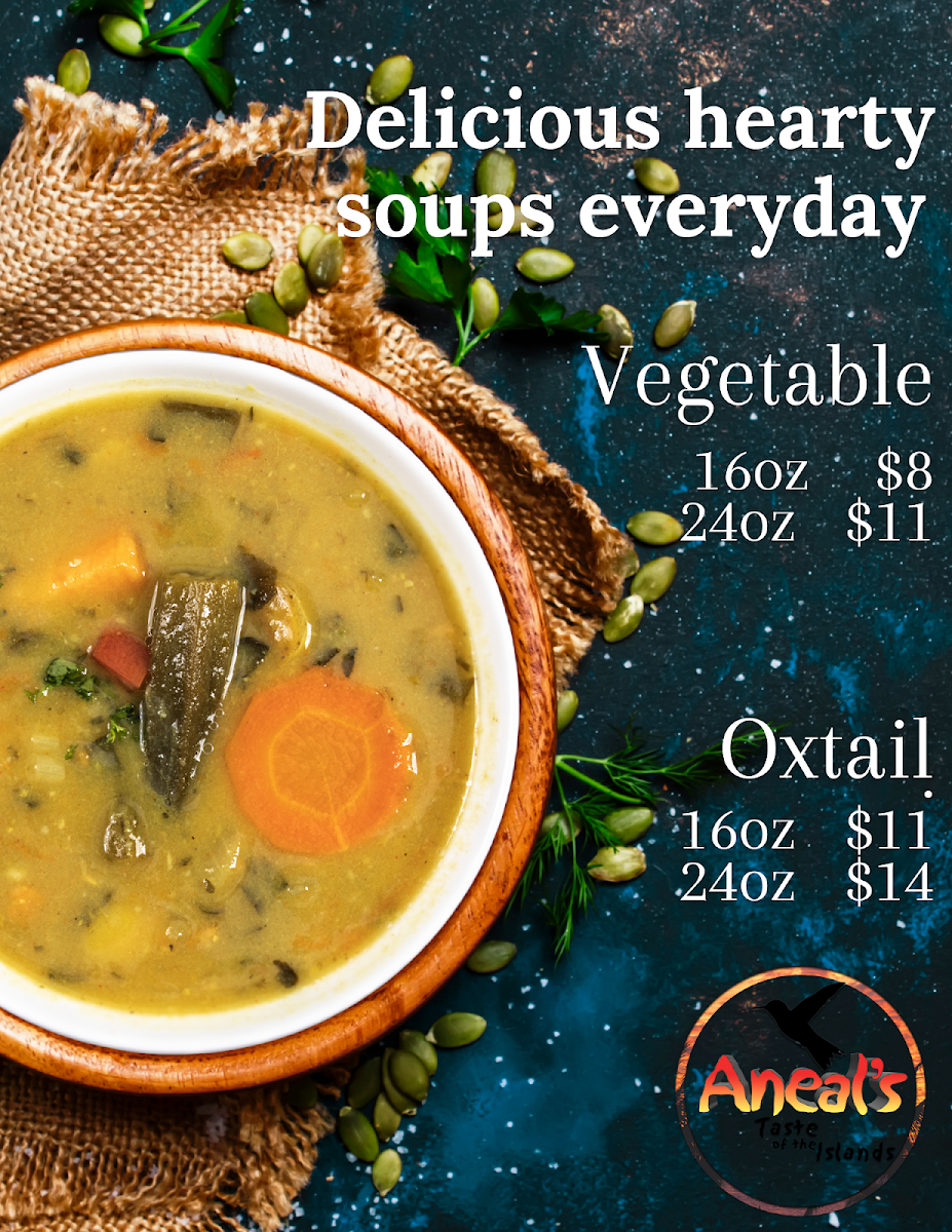 Menu, Aneal’s Taste Of The Islands