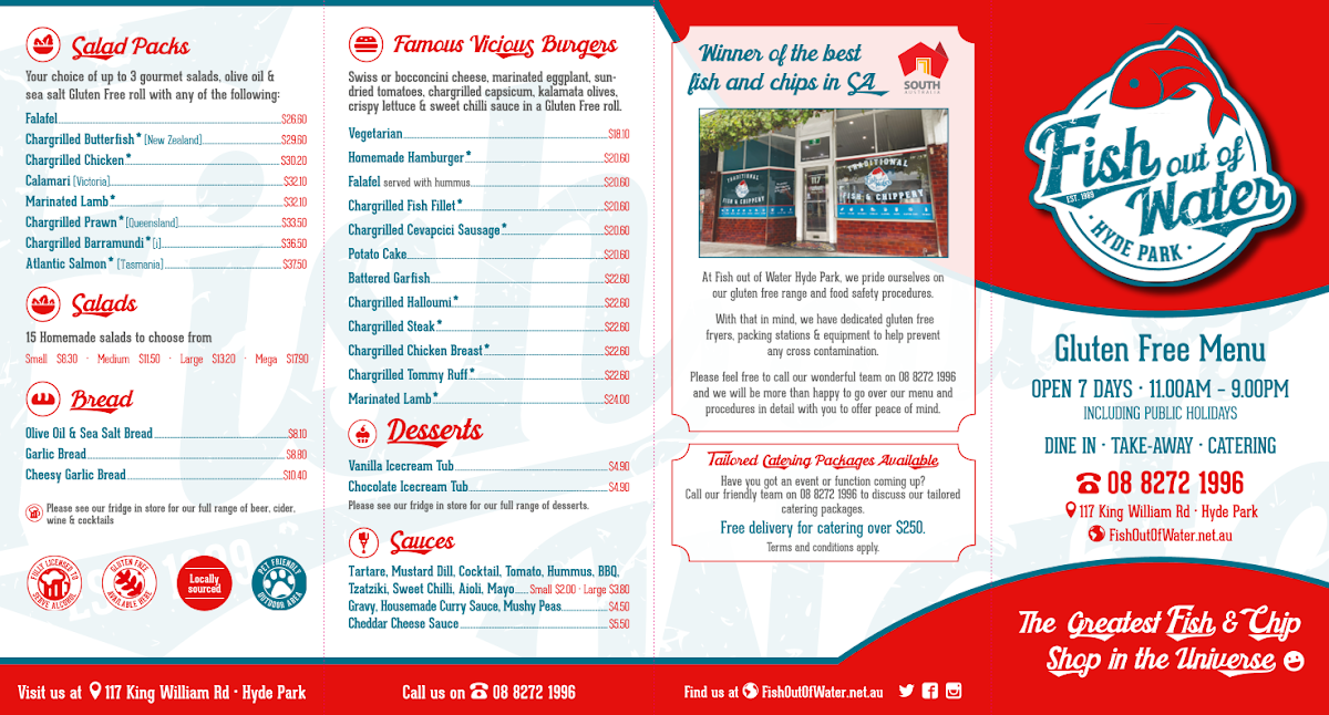 Menu, Fish Out of Water Hyde Park