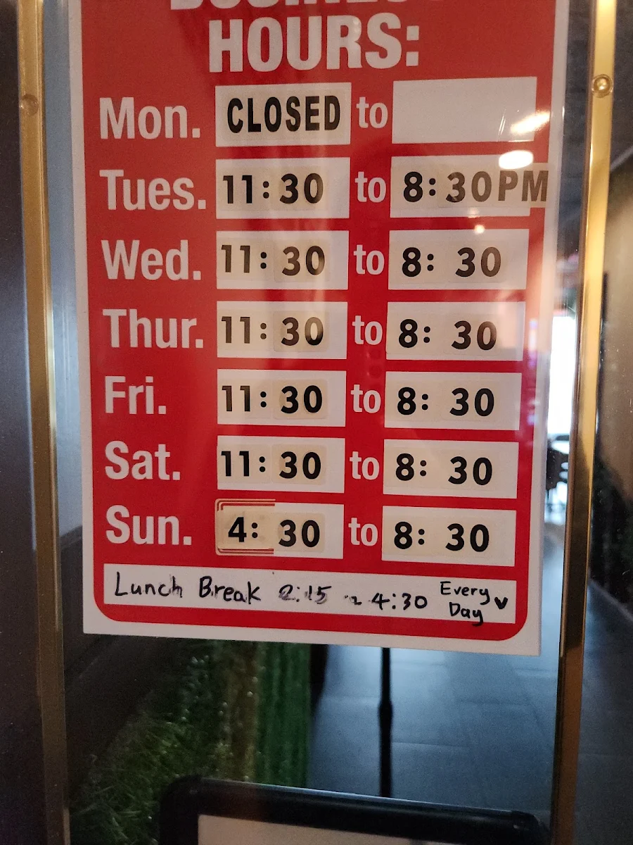 Menu, Tokyo Avenue