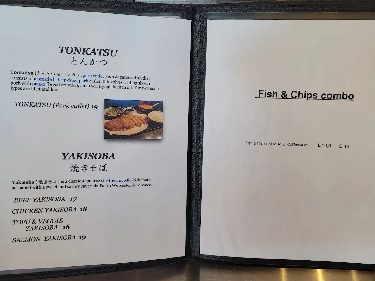 Menu, Tokyo Avenue