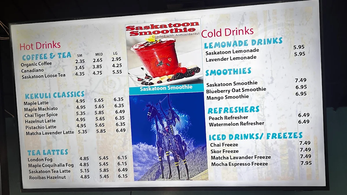 Menu, Kekuli Café Coffee- Merritt