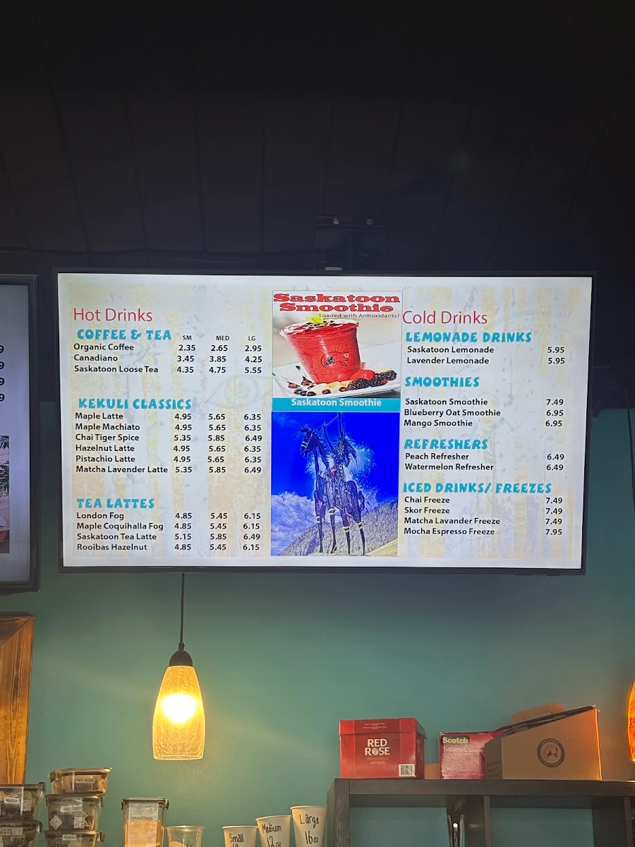 Menu, Kekuli Café Coffee- Merritt