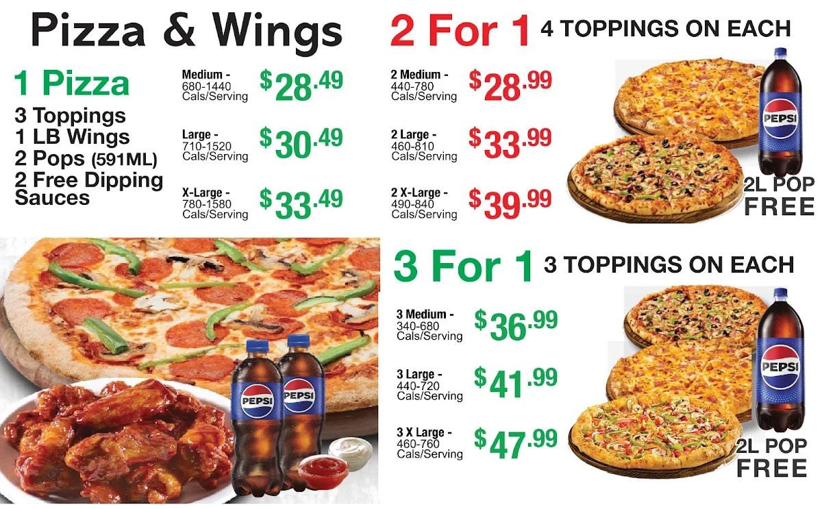 Menu, Tito’s pizza Hillsburgh