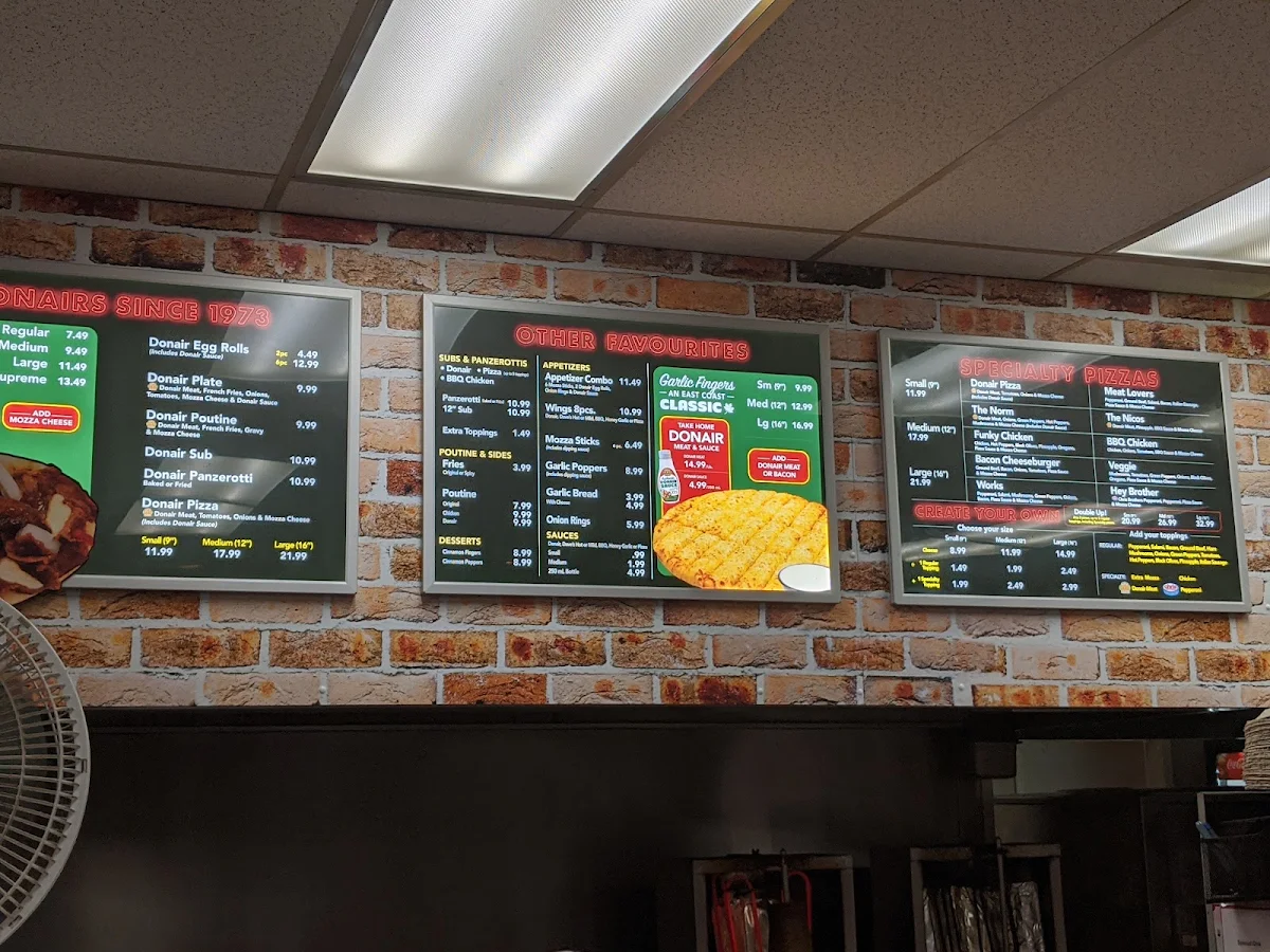 Menu, King of Donair