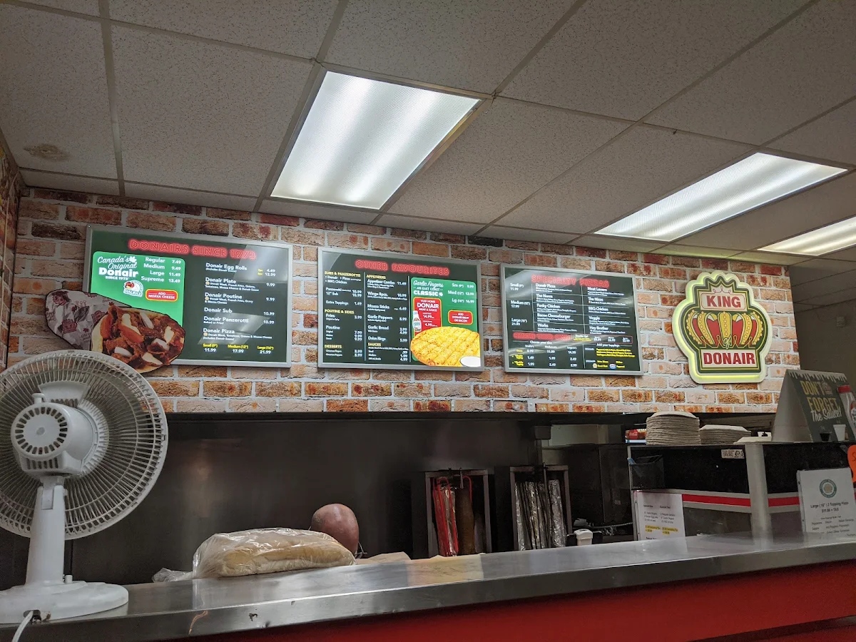 Menu, King of Donair