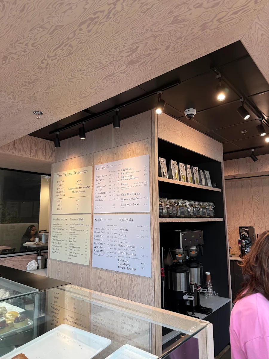 Menu, Trees Organic Coffee University Dr