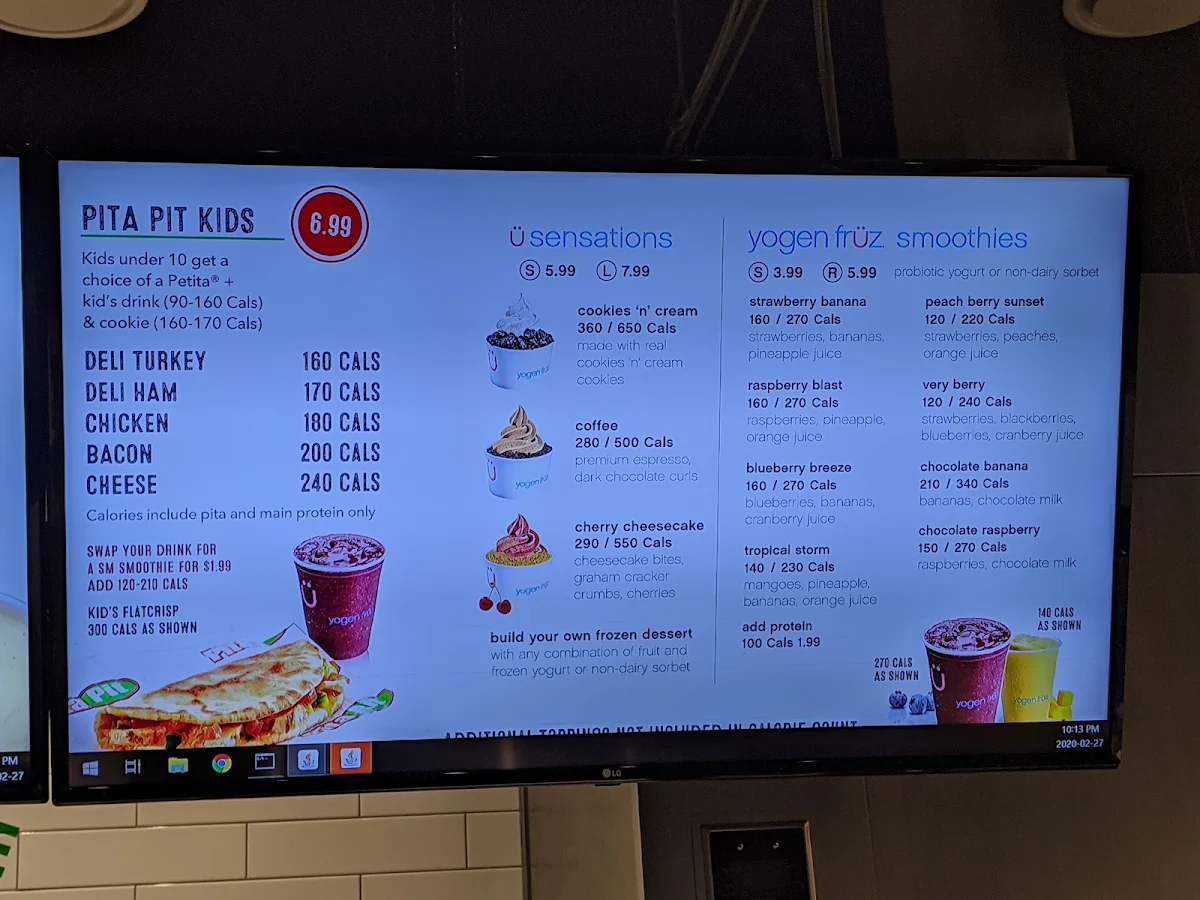 Menu, Pita Pit