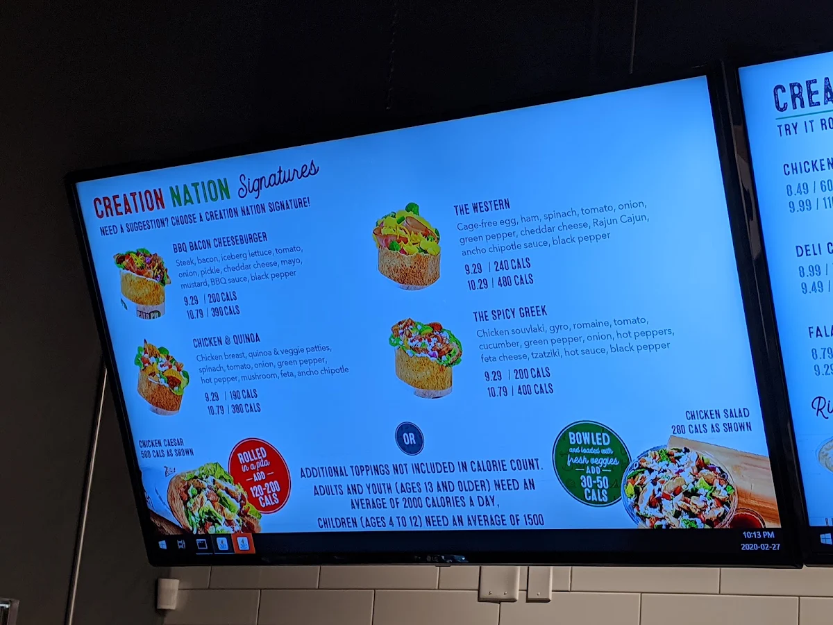 Menu, Pita Pit