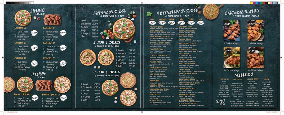 Menu, Pizza CraviN