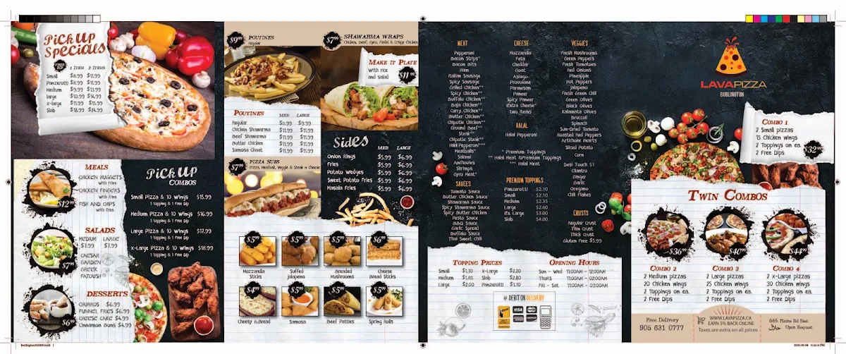 Menu, Pizza CraviN