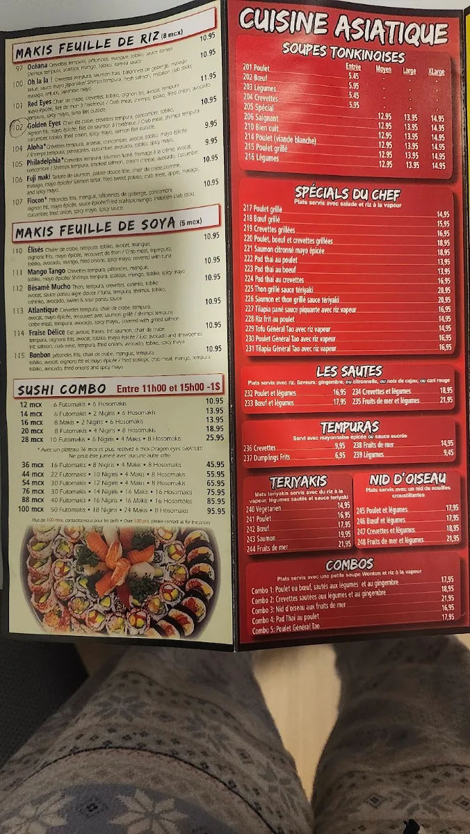 Menu, Itamea sushi